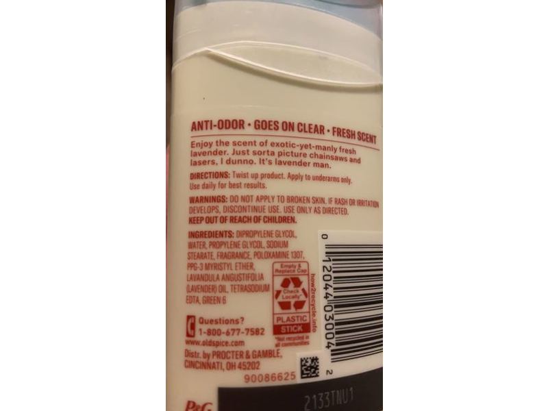 Old Spice Wildernes Antiperpirant Deodorants, Lavender, 6.0 oz/85 g, Pack of 12