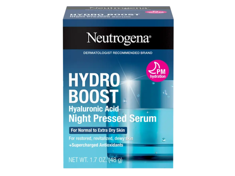 Neutrogena Hydro Boost Night pressed Serum, Hyaluronic Acid, 1.7 oz/48 g