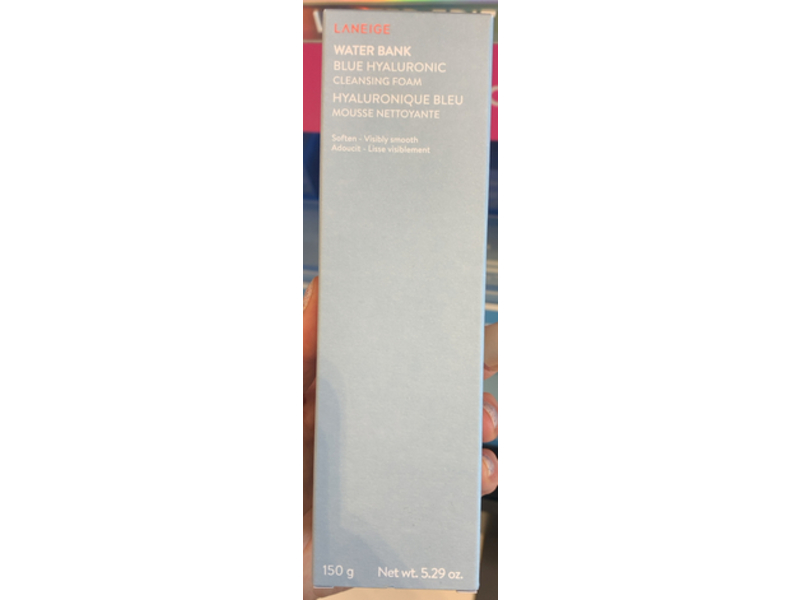 Laneige Water Bank Blue Hyaluronic Cleansing Foam, Cleanse & Hydrate, 5.29 oz/150 g
