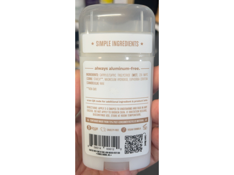 Humble Nothing Bad Deodorant, Simply Unscented, 2.5 oz/70 g