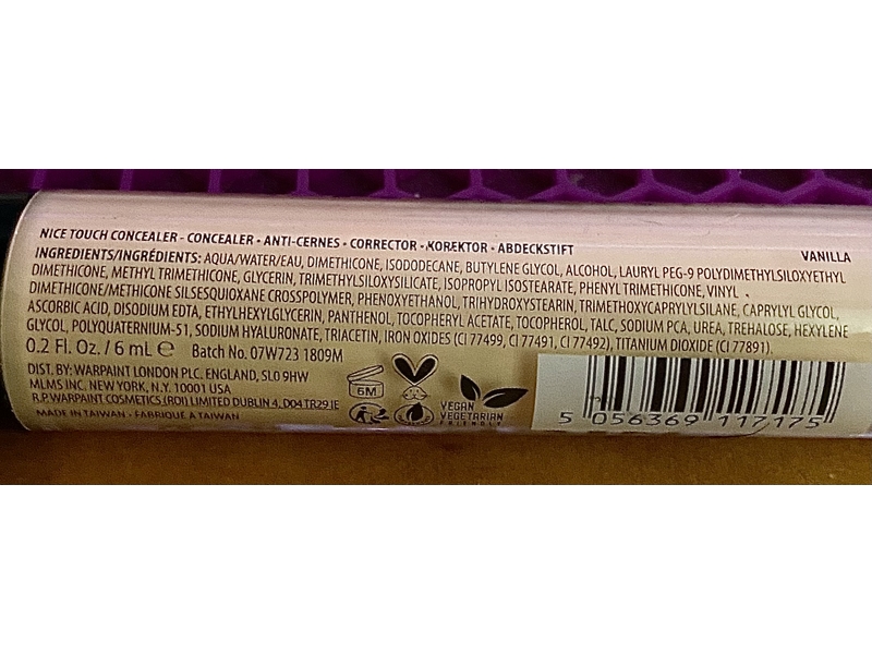 W7 Nice Touch Concealer , Vanilla, 0.2 fl oz/6 mL