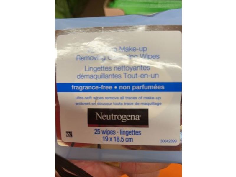 Neutrogena All-In-One Make-Up Removing Cleansing Wipes, Fragrance-Free, 25 Count
