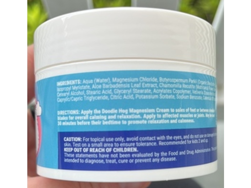 Doodle Hog Magnesium Cream, Unscented, Calendula + Aloe Vera + Shea Butter, 4 fl oz