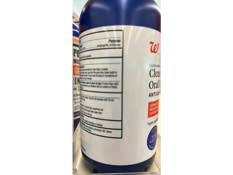Walgreens Clean Gums Oral Rinse, Clean Mint, 16 fl oz/473 mL