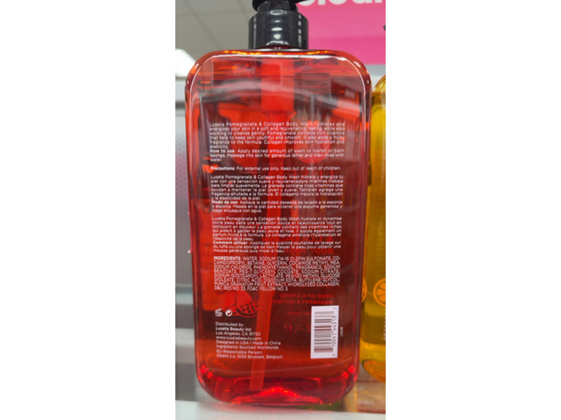 Luseta Rejuvenating & Hydrating Body Wash, Pomegranate & Collagen, 33.8 fl oz/1 L