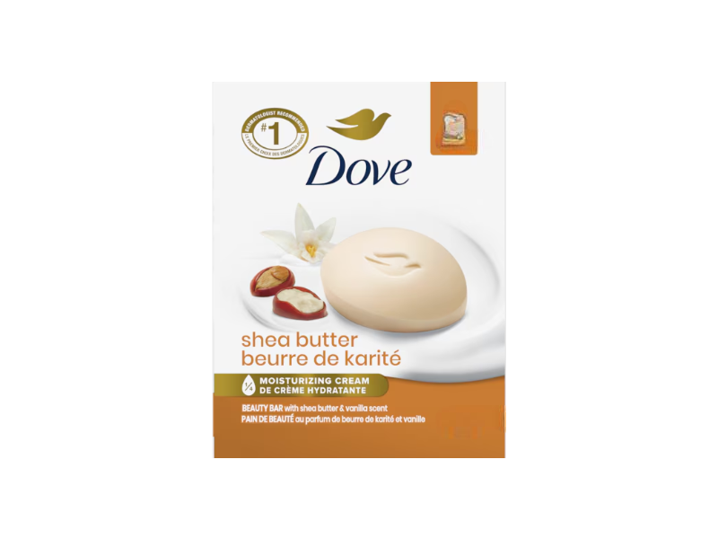 Dove Purely Pampering Shea Butter Beauty Bar, Shea Butter & Warm Vanilla Scent, 3.75 oz/106 g, 12 Count