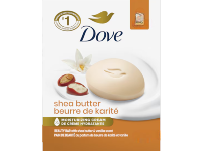 Dove Purely Pampering Shea Butter Beauty Bar, Shea Butter & Warm Vanilla Scent, 3.75 oz/106 g, 12 Count
