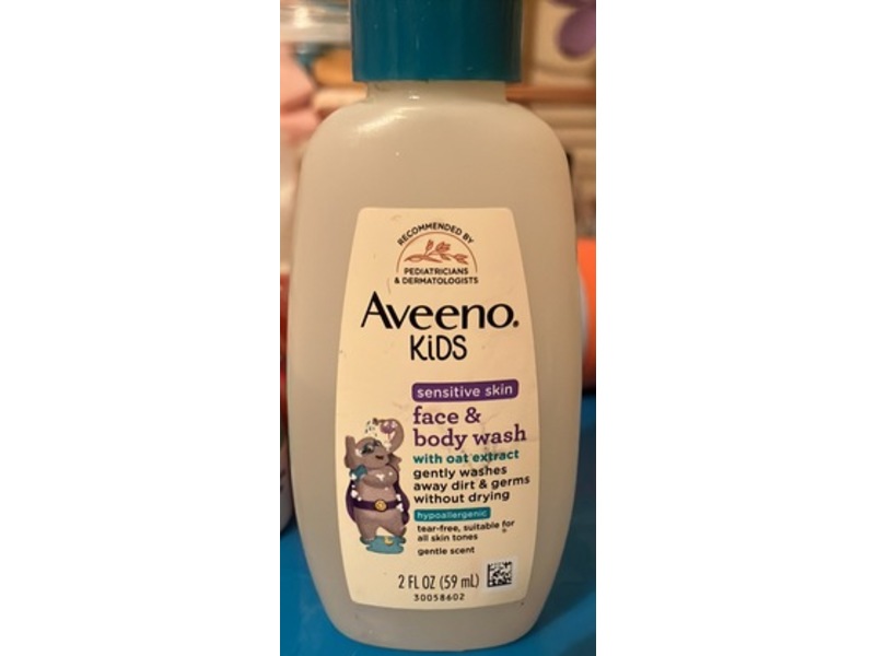 Aveeno Kids Face & Body Wash, Oat Extract, 2 fl oz/59 mL