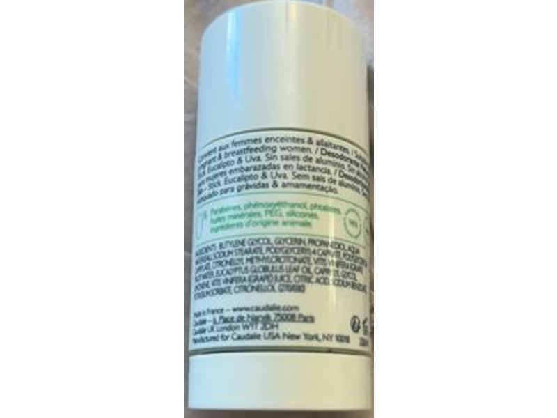 Caudalie Vinofresh Natural Deodorant, Aluminum Free & Alcohol Free, Eucalyptus & Grape, 1.7 oz/50 g