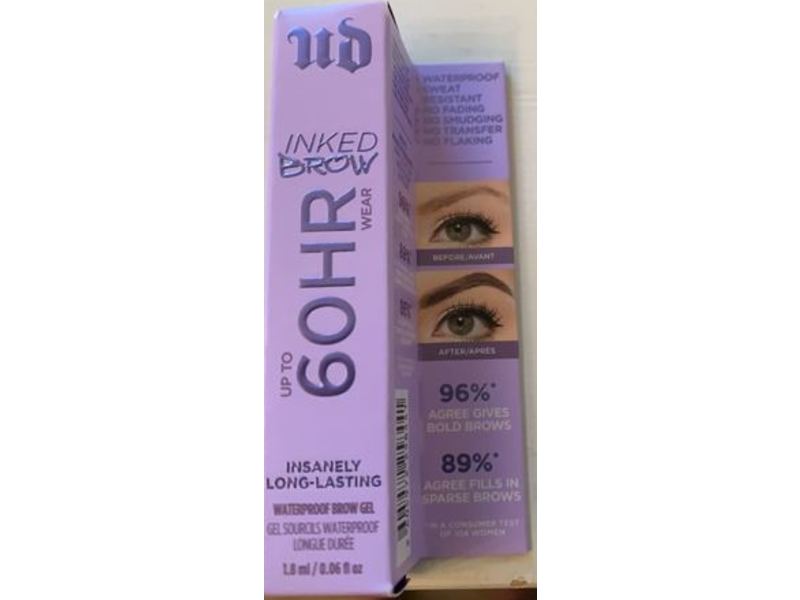 Urban Decay Inked Brow Waterproof Brow Gel, Up To 60Hr Wear, Brown Sugar, 0.06 fl oz/1.8 mL