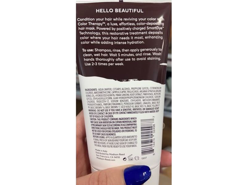 Madison Reed Color Therapy Color Depositing Hair Mask, 4 fl oz/118 mL