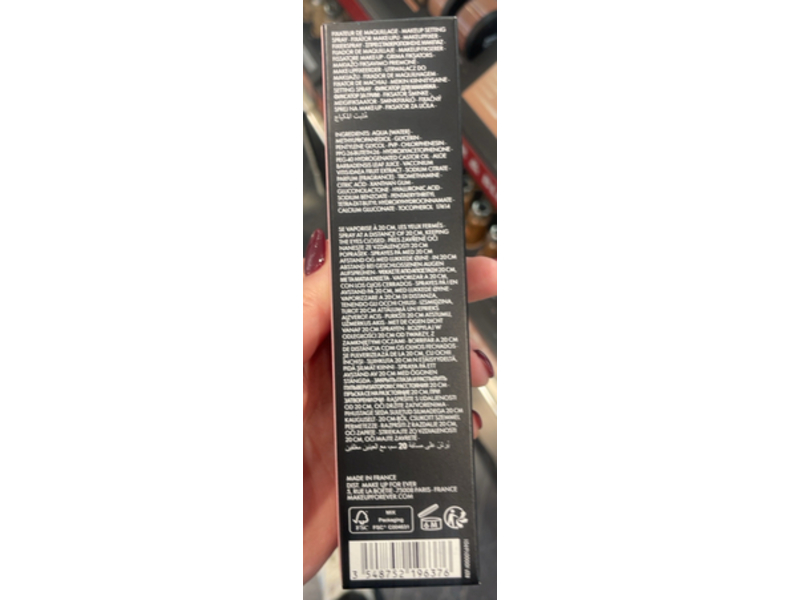 Make Up For Ever Mist & Fix Hydrating Setting Mist, 3.38 fl oz/100 mL