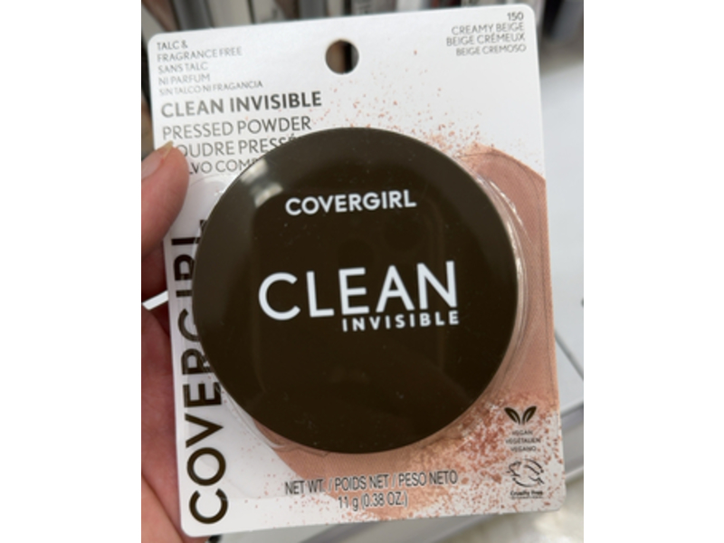 Covergirl Clean Invisible Pressed Powder, Creamy Beige 150, 0.38 oz/11 g