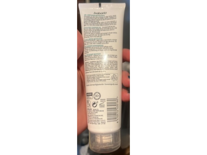 Babaria Mattifying Cleansing Gel, Aloe, 5.1 fl oz/150 mL