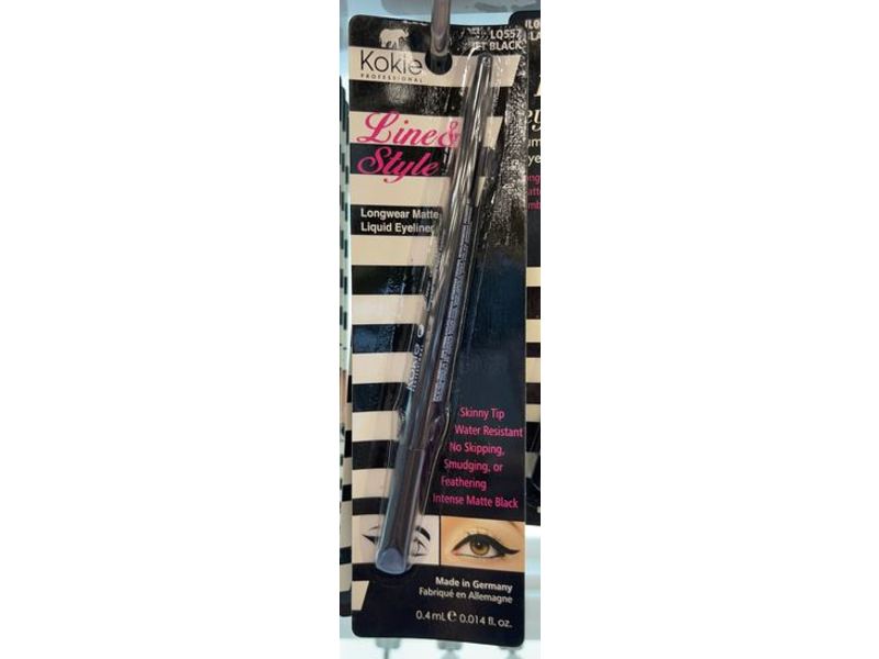 Kokie Cosmetics Line & Style Liquid Eyeliner, Jet Black, 0.014 fl oz/0.4 mL