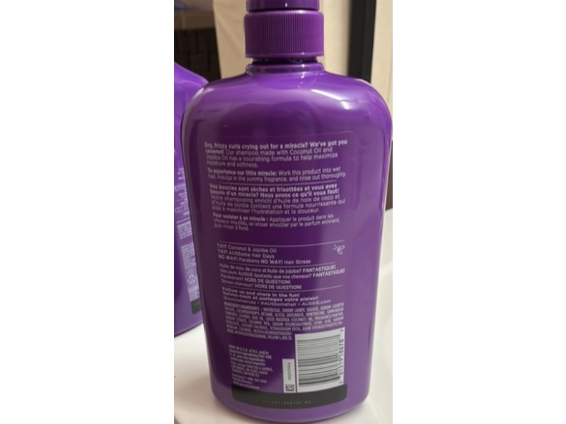 Aussie Miracle Curls Shampoo, Coconut & Jojoba Oil, 30.4 fl oz/900 mL
