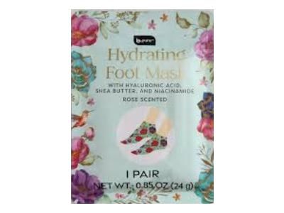 b.pure Hydrating Foot Mask, Rose Scented, 0.85 oz/24 g