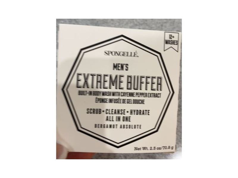 Spongelle Men's Extreme Buffer With Build-In Body Wash, 2.5 oz/70.8 g