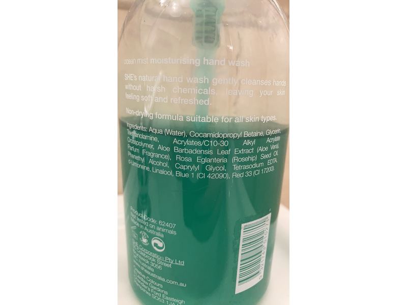 Om She Aromatherapy Moisturising Hand Wash Soap, Ocean Mist, 16.9 fl oz/500 mL