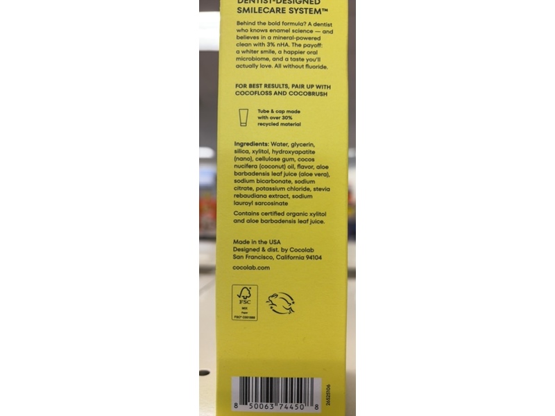 Cooclab Cocoshine Whitening Toothpaste, Pina Colada, 4 oz/113 g