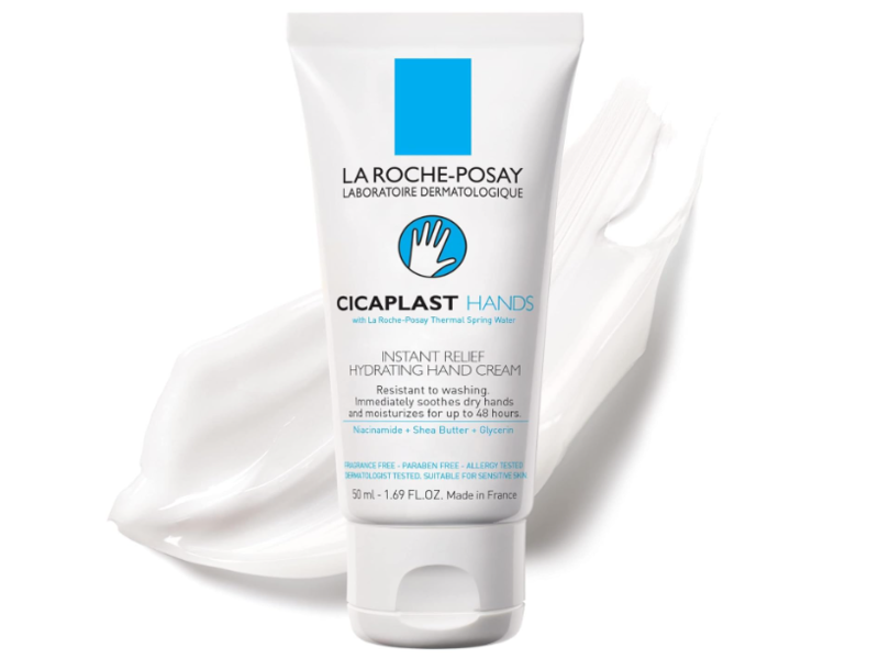 La Roche-Posay Cicaplast Hands Instant Relief Hydrating Hand Cream, Niacinamide + Shea Butter + Glycerin, 1.69 fl oz/50 mL