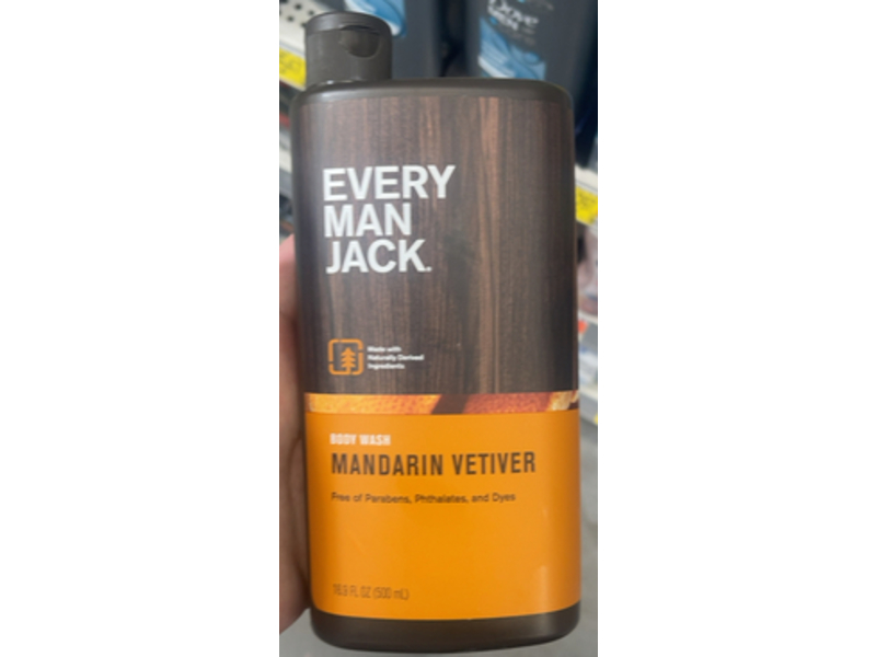 Every Man Jack Body Wash, Mandarin Vetiver, 16.9 fl oz/500 mL