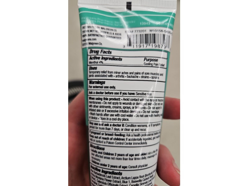 Walgreens Cold Therapy Pain Relief Gel, Vanishing Scent, 3 fl oz/89 mL