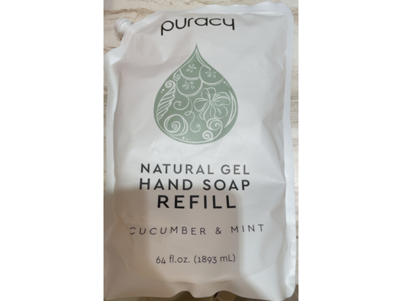 Puracy Hand Soap Refill, Cucumber & Mint, 64 fl oz/1893 mL
