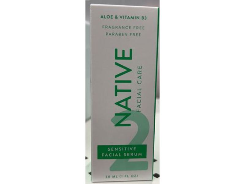 Native Sensitive Facial Serum, Aloe & Vitamin B3, 1 fl oz/30 mL