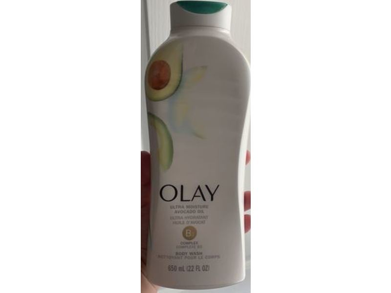 Olay Ultra Moisture Body Wash, Avocado Oil, 22 fl oz/650 mL, Pack Of 4