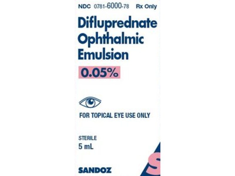 Difluprednate Ophthalmic Emulsion 0.05%, 5 mL, Sandoz (Rx)