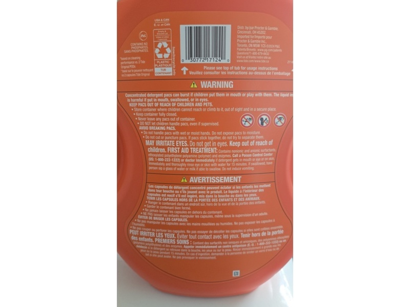 Tide+ Power Pods Oxi Boost Set-In Stain Removal + Oxi Power, 66 oz/1.89 kg, 45 Count