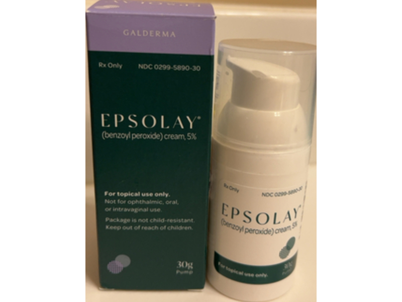 Epsolay (benzoyl peroxide) Cream, 5%, 30 g, Galderma (Rx)