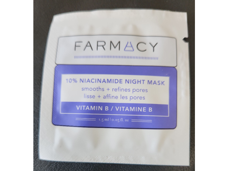 Farmacy Niacinamide Night Mask, Vitamin B, 0.05 fl oz/1.5 mL