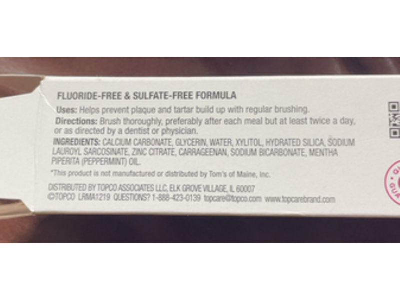 TopCare Antiplaque & Whitening Toothpaste, Peppermint, 5.5 oz/155.9 g