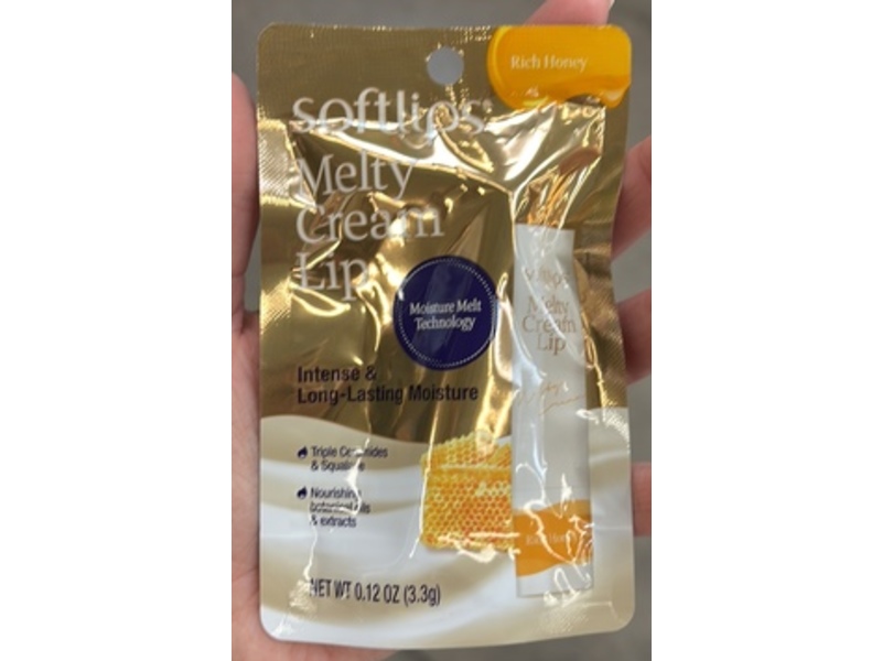 Softlips Melty Cream Lip Balm, Honey Flavor, 0.12 oz/3.3 g