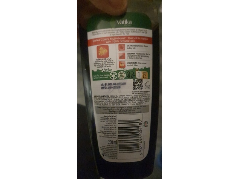 Vatika Multivitamin+ Hair Oil, Castor, 200 mL