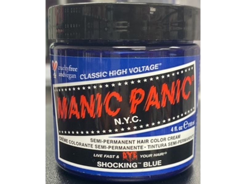 Manic Panic Classic Semi Permanent Hair Color Cream, Shocking Blue, 4 fl oz/118 mL