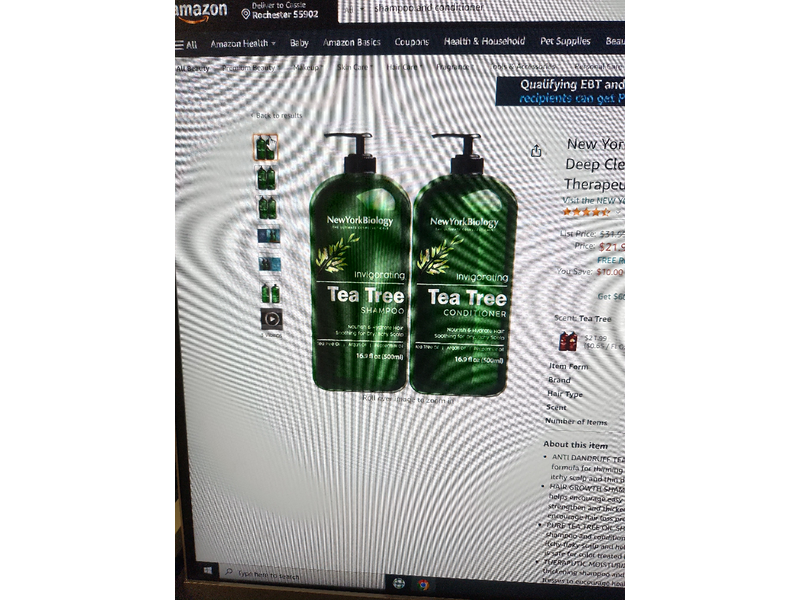 New York Biology Invigorating Shampoo & Conditioner, Tea Tree, 16.9 fl oz/500 mL