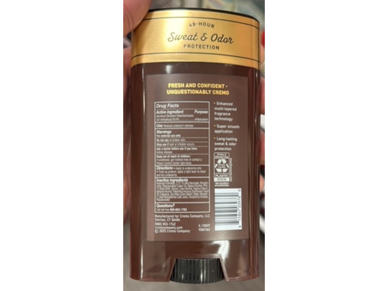 Cremo Antiperspirant & Deodorant, Casked Vanilla, 2.65 oz/75 g