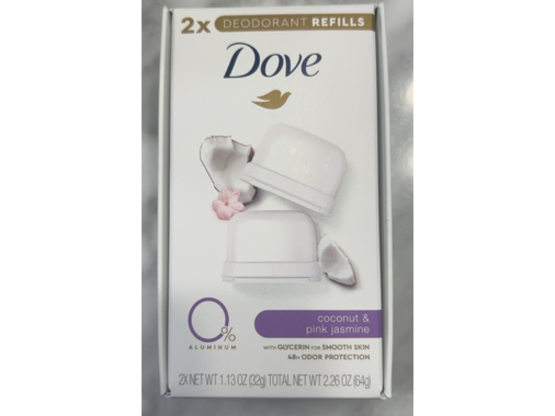 Dove Refillable Deodorant, Coconut & Pink Jasmine, 1.13 oz/32 g
