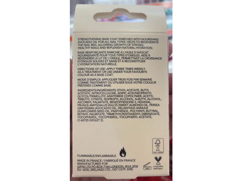 Holler and Glow Grow Up Babe Strengthening Base Coat, Avocado Oil, 0.5 fl oz/15 mL