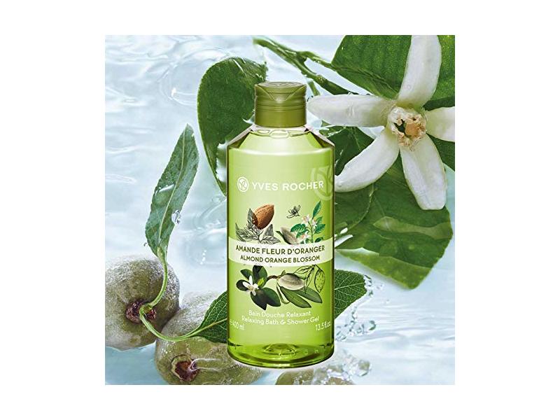 Yves Rocher Relaxing Bath & Shower Gel, Almond Orange Blossom, 13.5 fl oz/400 mL