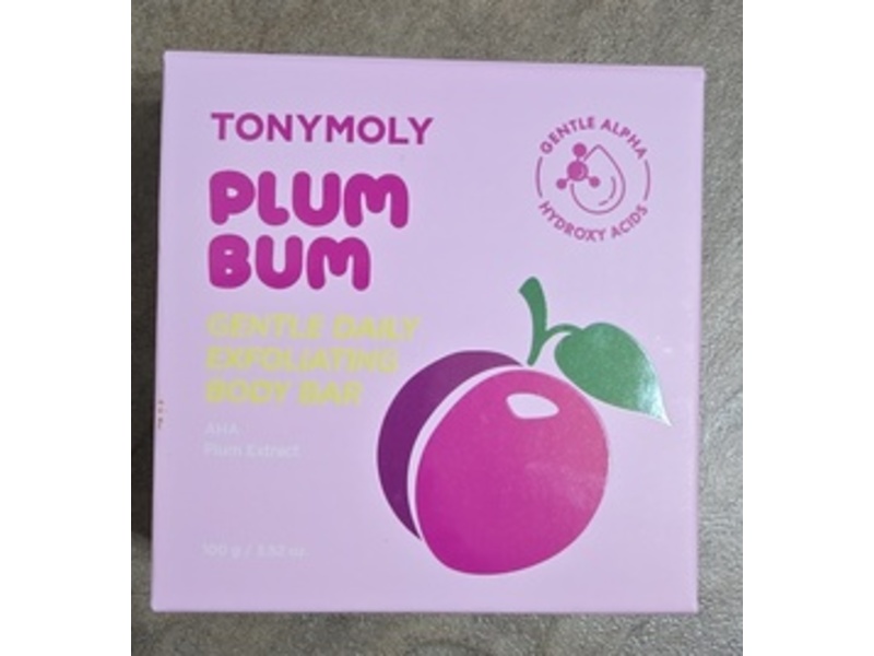 Tonymoly Gentle Daily Exfoliating Body Bar, Plum Bum, 3.52 oz/100 g