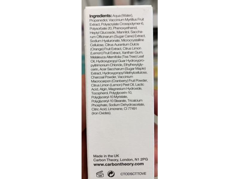 Carbon Theory Overnight Detox Facial Serum, Charcoal, Tea Tree Oil & Vitamin E, 1 fl oz/30 mL