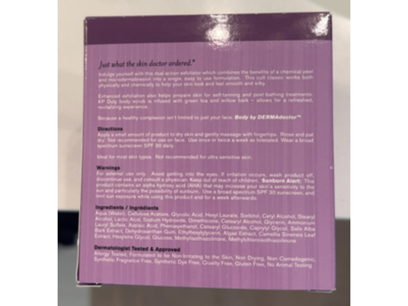 DERMAdoctor KP Duty Exfoliating Body Scrub, 16 fl oz/473 mL