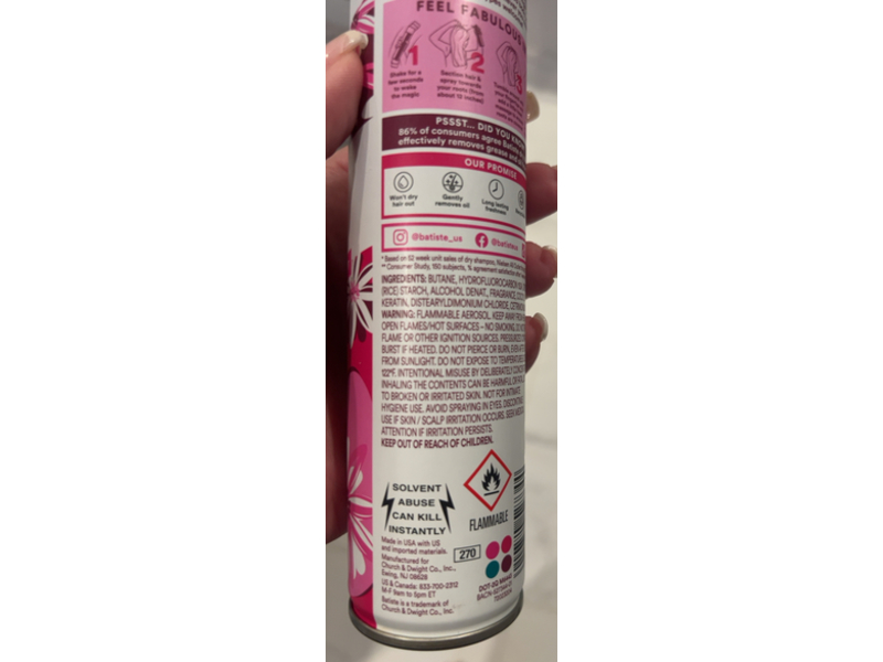 Batiste Dry Shampoo, Blush Flirty Floral, 3.81 oz/108 g