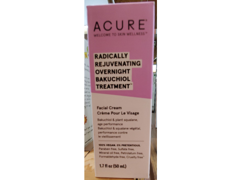 Acure Radically Rejuvenating Overnight Bakuchiol Treatment, 1.7 fl oz/50 mL