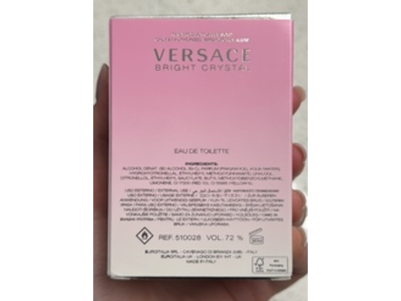Versace Bright Crystal Eau De Toilette, 1.0 fl oz/30 mL