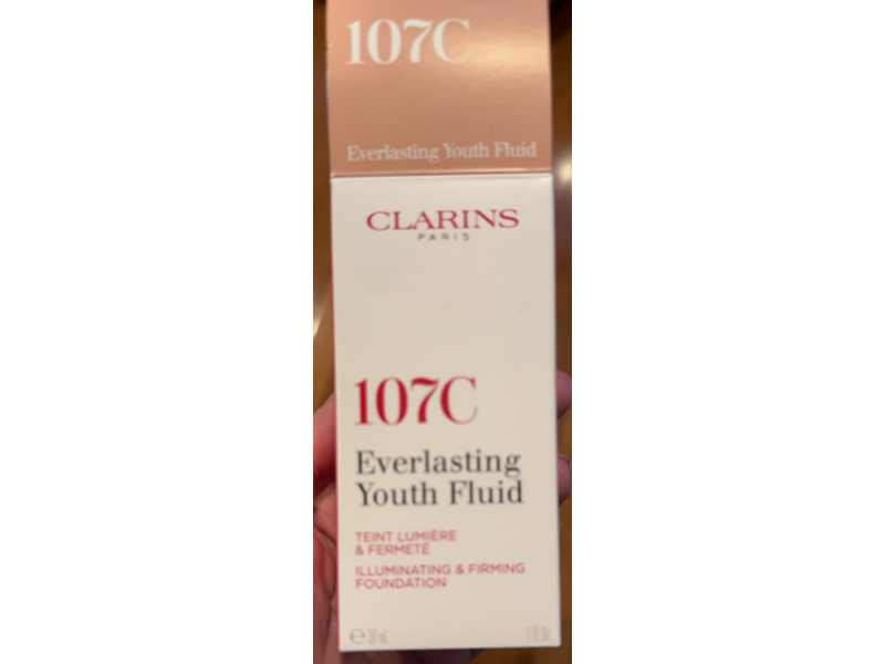 Clarins Everlasting Youth Fluid Illuminating & Firming Foundation, 107 C, 1 fl oz/30 mL
